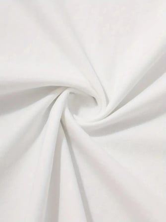 Baskılı Oversize Bisiklet Yaka T-shirt - Beyaz