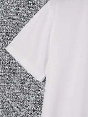 Baskılı Oversize Bisiklet Yaka T-shirt - Beyaz