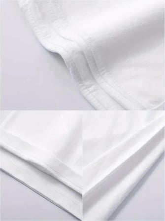 Baskılı Oversize Bisiklet Yaka T-shirt - Beyaz