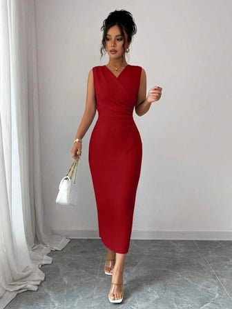 Kadın Kısa Kollu Hakim Yakalı çiçek Aksesuar Detaylı Kısa Ithal Krep Elbise