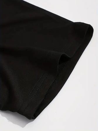 Anımal Desen Baskı Erkek Oversive Tişört, Grafik Tişört Erkek Yazlık Outdoor Kıyafetleri, Sporda Ve Günlük Giyime Uygun  - Siyah