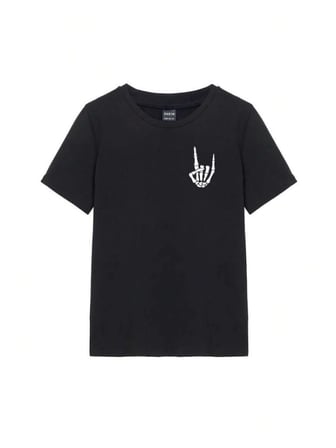 Baskılı T-shirt - Siyah