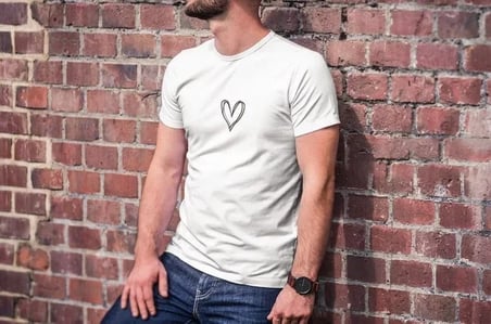Unisex Bisiklet Yaka Baskılı Oversize T-shirt - Beyaz