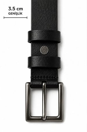Erkek Hakiki Deri 3.5 Cm Klasik Kemer Metal Tokalı Günlük Ve Klasik Kullanım
