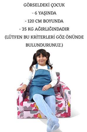 Çocuk Yatağı Komple Sünger Katlanabilir Koltuklu-(0-6 YAŞ)%100 Pamuk Pembe