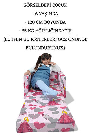Çocuk Yatağı Komple Sünger Katlanabilir Koltuklu-(0-6 YAŞ)%100 Pamuk Pembe