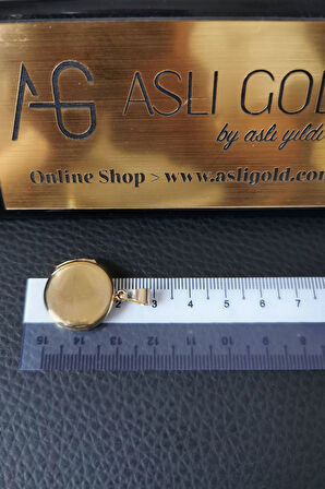 Düz Kapaklı Altın Madalyon Kolye Ucu