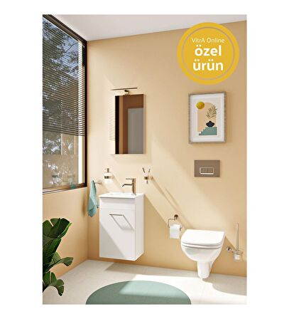 VitrA Ardea 67087 Banyo Dolabı Seti Kapaklı 40 cm Parlak Beyaz