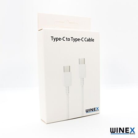 Winex Type-C to Type-C Data ve Şarj Kablosu 970BBE 1m Beyaz