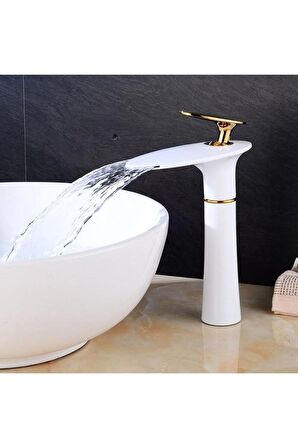 Banyo Çanak Lavabo Bataryası Beyaz Şelale Modeli Yeni Tasarım Ürünü 5 Yıl Garantili