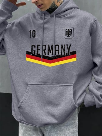 Almanya Mektup Baskılar Sonbahar Erkekler Hoody Çok renkli Cep Kapüşonlular Rahat Polar Hoodi