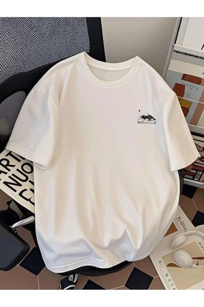 Unisex Dağ Baskılı Tasarım Tshirt