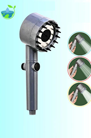 3 Fonksiyonlu Masajlı Duş Başlığı - Kireç Filtreli Start- Stop Tuşlu Banyo Duş Başlık