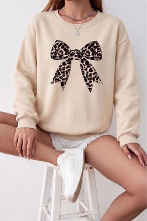 Unisex Baskılı Bisiklet Yaka Sweatshirt