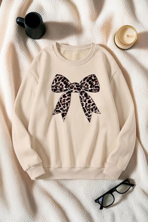 Unisex Baskılı Bisiklet Yaka Sweatshirt
