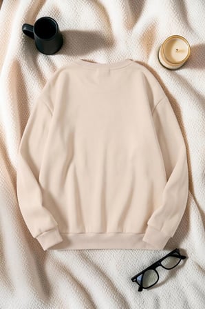 Unisex Baskılı Bisiklet Yaka Sweatshirt