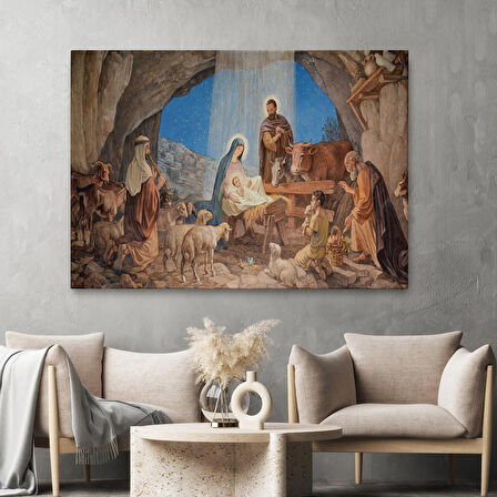 İsanın Doğumu ve Meryem Kanvas Tablo-5185