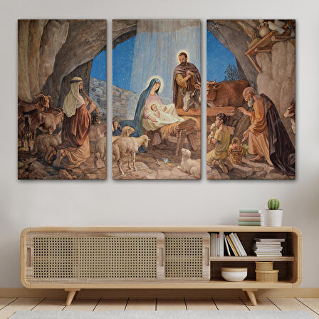 İsanın Doğumu ve Meryem Kanvas Tablo-5185