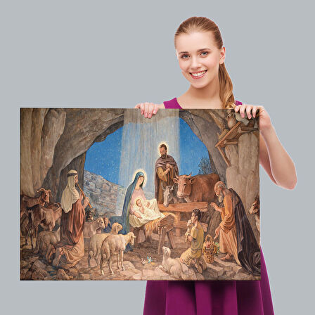 İsanın Doğumu ve Meryem Kanvas Tablo-5185