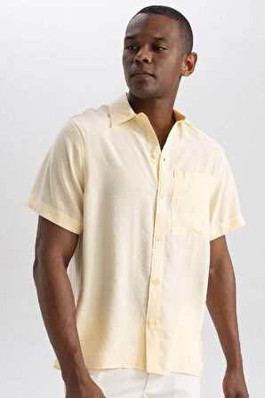 DeFacto Relax Fit Poplin Kısa Kollu Gömlek B3002AX23HSYL256