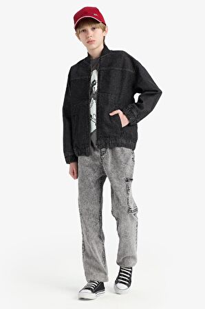 DeFacto Erkek Çocuk Jogger Fit Esnek Bantlı Paça Jean Pantolon D6554A825SPNM18
