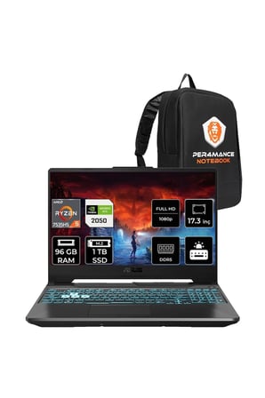TUF Gaming A15 R5-7535HS 96GB 1TB SSD RTX2050/4GB 144Hz 15.6" FHD FDOS FA506NF & PER4 ÇANTA