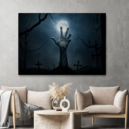 Cadılar Bayramı Mezarlık Diriliş El Duvar Tablosu-5192