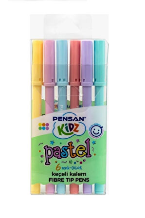 Keçeli Kalem 6 Renk Pastel Kesik Uç Keçeli Kalem