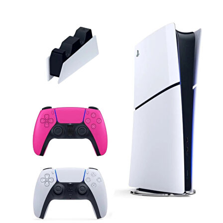 Playstation 5 Slim Digital İthalatçı Garantili + 2. Pembe Dualsense + Şarj İstasyonu