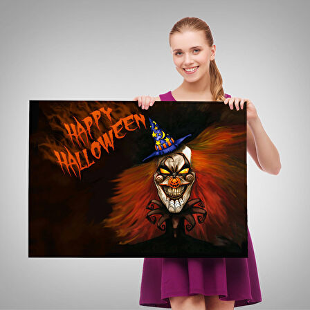 Cadılar Bayramı Duvar Dekoru, Korkunç Kabaklar Cadılar Bayramı Duvar Tablosu-5193