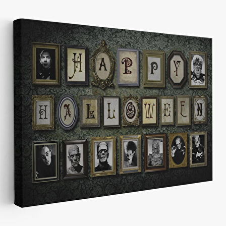 Ürpertici Karakterler Vintage Korku Filmi Cadılar Bayramı Gotik Duvar Tablosu-5195