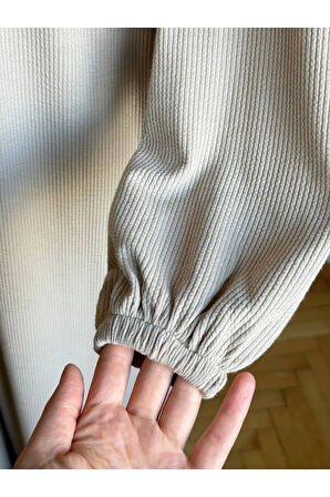 V Robalı Örme Elbise 2309 NAVRA |