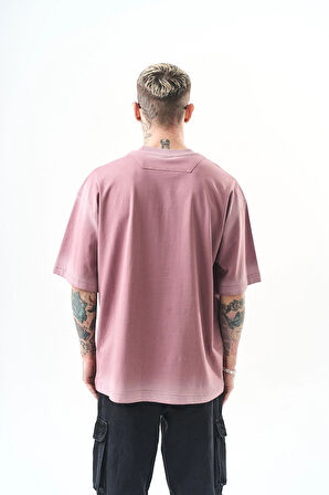 Erkek The Standard Baskılı Oversize T-Shirt Mürdüm