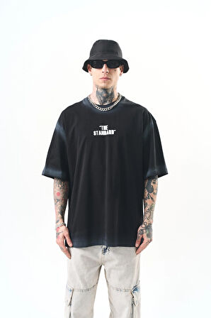 Erkek The Standard Baskılı Oversize T-Shirt Siyah