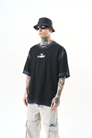 Erkek The Standard Baskılı Oversize T-Shirt Siyah