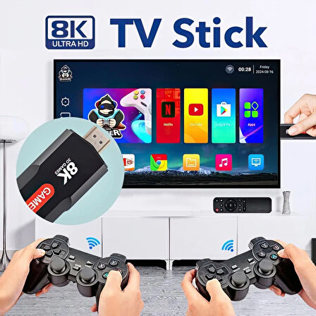 ANDROİD TV BOX + OYUN KONSOLU(20.000 OYUNLU) 2'Sİ 1 ARADA -FULL SET ( 2024 YENİ MODEL)