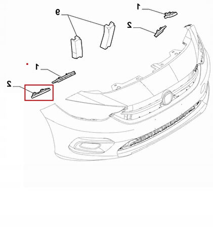 Ön Tampon Dış Braketi Sağ Taraf Fiat Tipo Tipo Cross 51984512