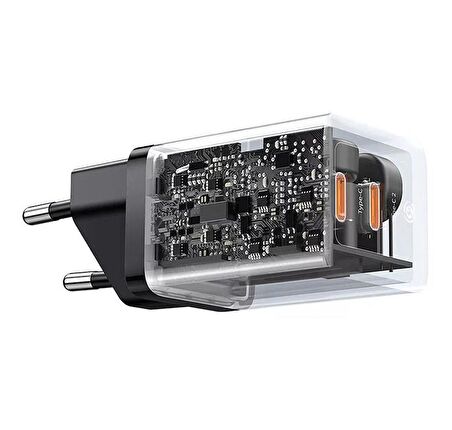Baseus Gan5 Pro 40W Çift Type-C Girişli Şarj Cihazı İphone 12 13 14 15 Pro Max Şarj Başlık Akım Koruma