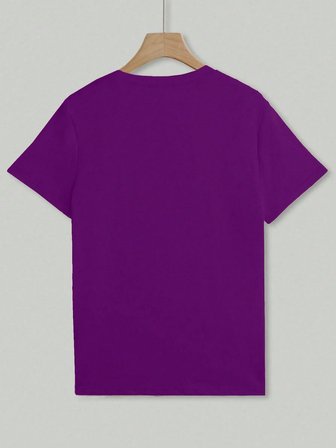 %100 Pamuk Oversize Kalıp Bisiklet Yaka T-shirt / Tişört
