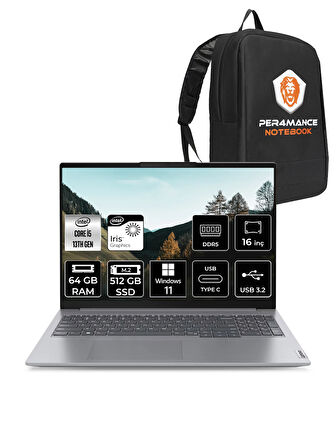 Lenovo ThinkBook 16 G6 i5 1335U 64GB DDR5 512GB SSD 16'' FHD+ W11H Dizüstü Bilgisayar & PER4 ÇANTA