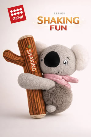 Shaking Fun Serisi Hışırtılı ve Sesli Koala Peluş Köpek Oyuncağı – 2’si 1 Arada Eğlence - Küçük ve Orta Irklar İçin