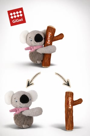 Shaking Fun Serisi Hışırtılı ve Sesli Koala Peluş Köpek Oyuncağı – 2’si 1 Arada Eğlence - Küçük ve Orta Irklar İçin