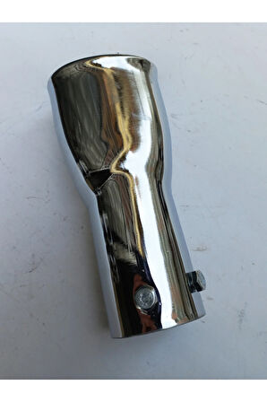 51 mm. Antipas iç kaplamalı oval RÜZGAR sesli sök/tak vidalı nikelaj egzoz eksoz ucu