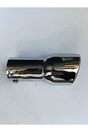 51 mm. Antipas iç kaplamalı önü kesik yuvarlak  RÜZGAR sesli sök/tak vidalı nikelaj egzoz eksoz ucu