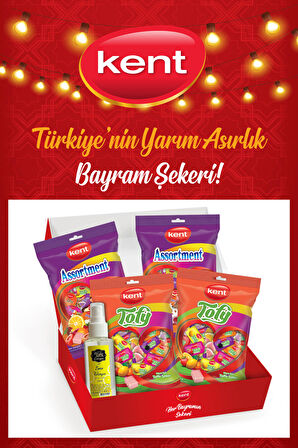 Kent Karışık Ve Tofy Bayram Şekeri (375 GR X 4 ADET) Kolonya Hediyel