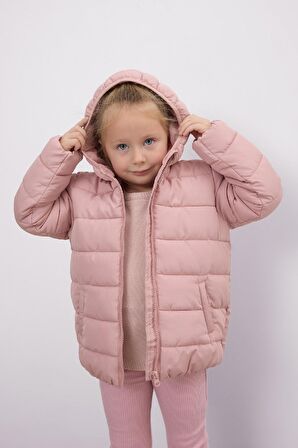 DeFacto Kız Bebek Kapüşonlu Su itici Kumaş Şişme Mont C5317A524AUBR154