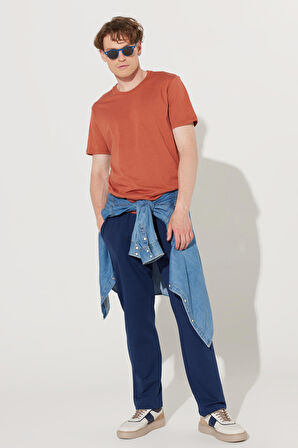 Slim Fit Dar Kesim %100 Pamuk Bisiklet Yaka Kısa Kollu Tişört