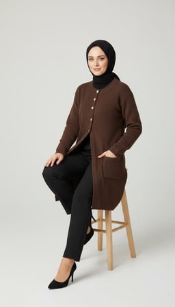 KADIN ORTA YAŞ VE ÜZERİ DÜĞMELİ CEPLİ ANGORA HIRKA