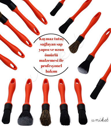 5'li Ultra Hassas Kırmızı Detay Temizlik Fırçası Her Biri Farklı Başlık 