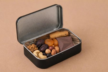  97x58x22 mm Siyah Metal Açılır Kapanır Kutu | Çok Amaçlı Organizer Takı Oyuncak Sigara Kutusu Snack Box